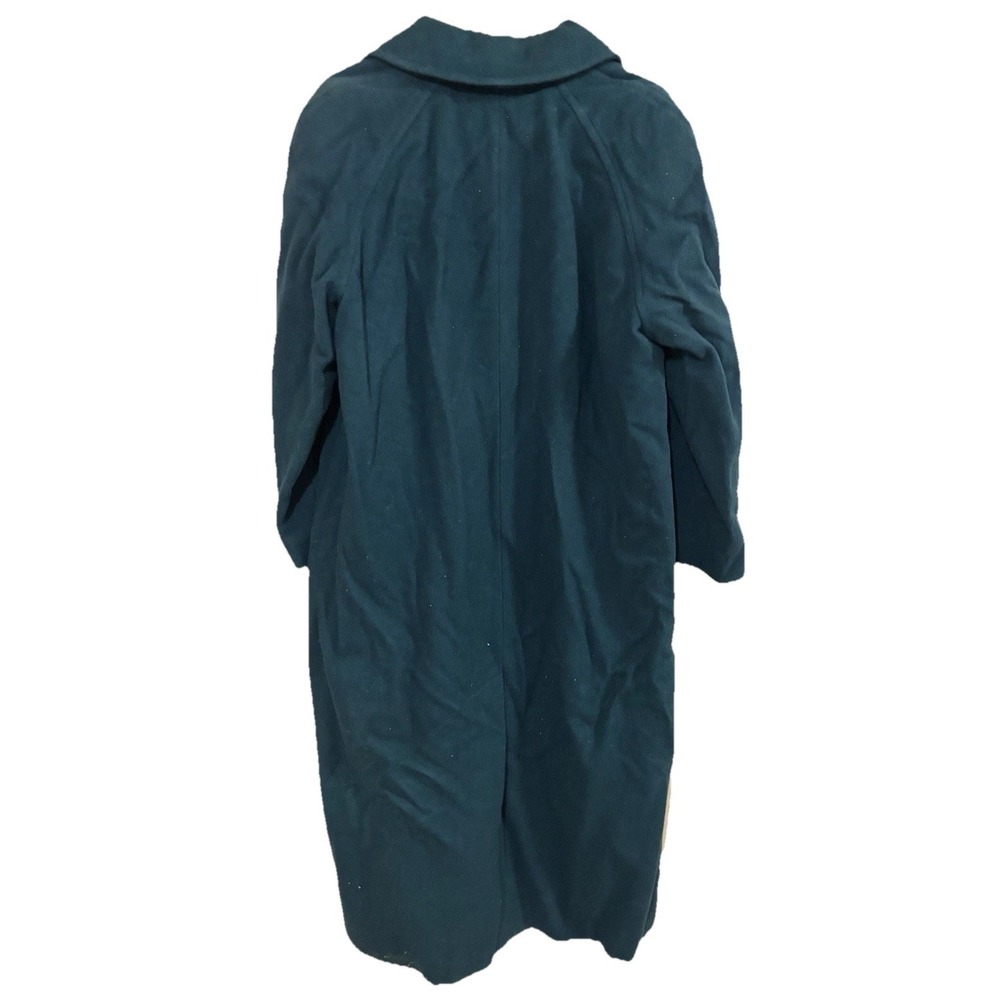 Vintage Pendleton Virgin Wool Trench Coat Womens 8 Green Long Button Up USA - Picture 7 of 8